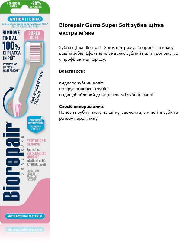 Монопучкова зубна щітка Curaprox/Зубна щітка Biorepair
