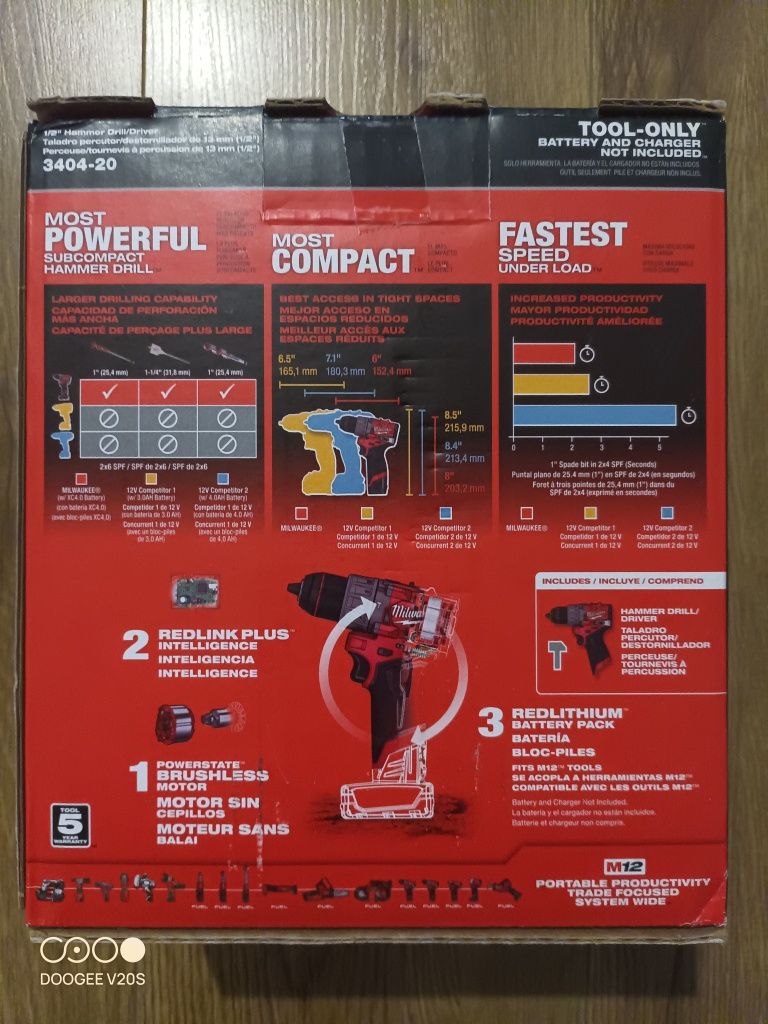 Milwaukee 3404-20 3401-20 m12 Fuel компактні шуруповерти