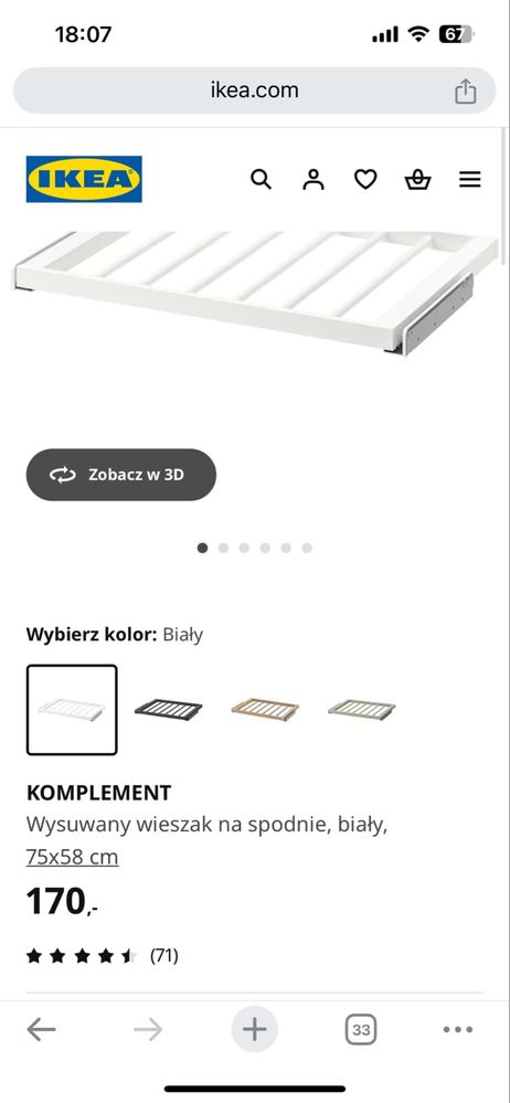 Wieszak na spodnie Ikea