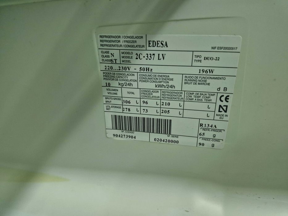 Frigorifico combinado Edesa