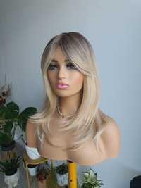 Piękny peruka mix blond 3D Natasza naturalna fryzura