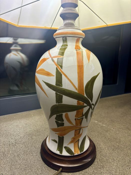 Wyjątkowa Lampa Porcelanowa Jungle ręcznie malowana w bambusy Włochy