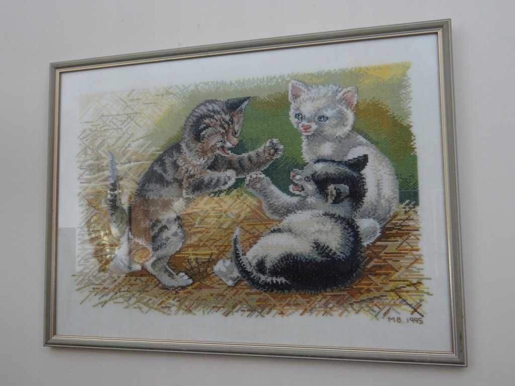 Obraz, tkanina " Koty " z 1995 roku.