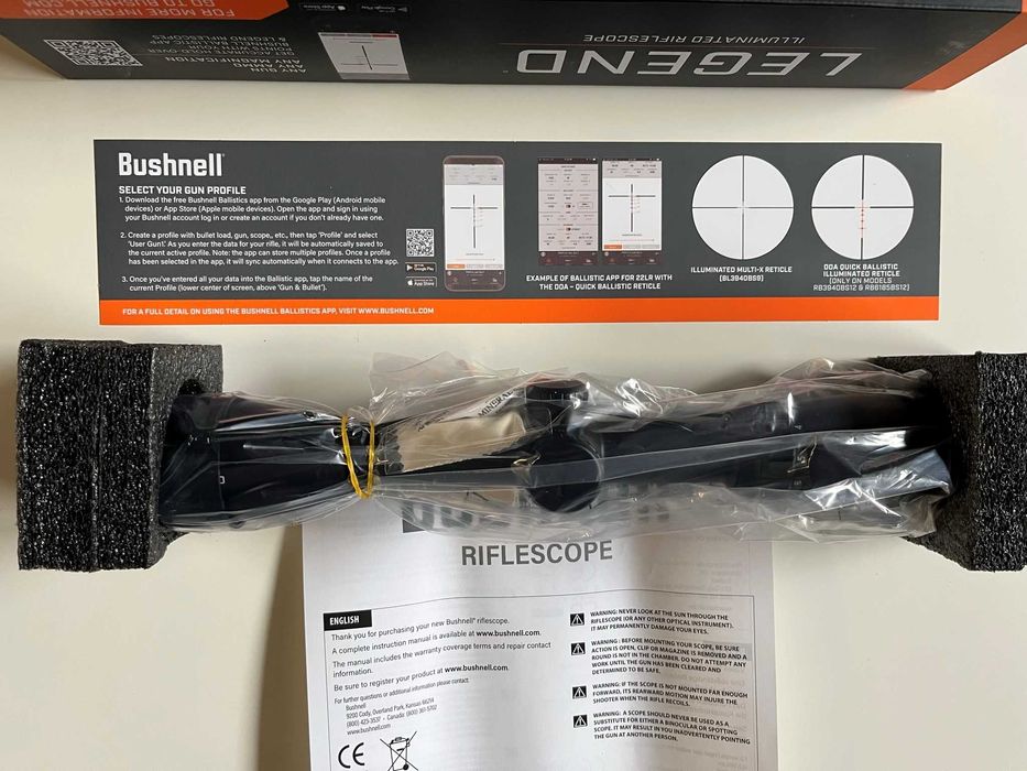 Прицел оптический с подсветкой BUSHNELL LEGEND 3-9Х40 MULTI-X из США