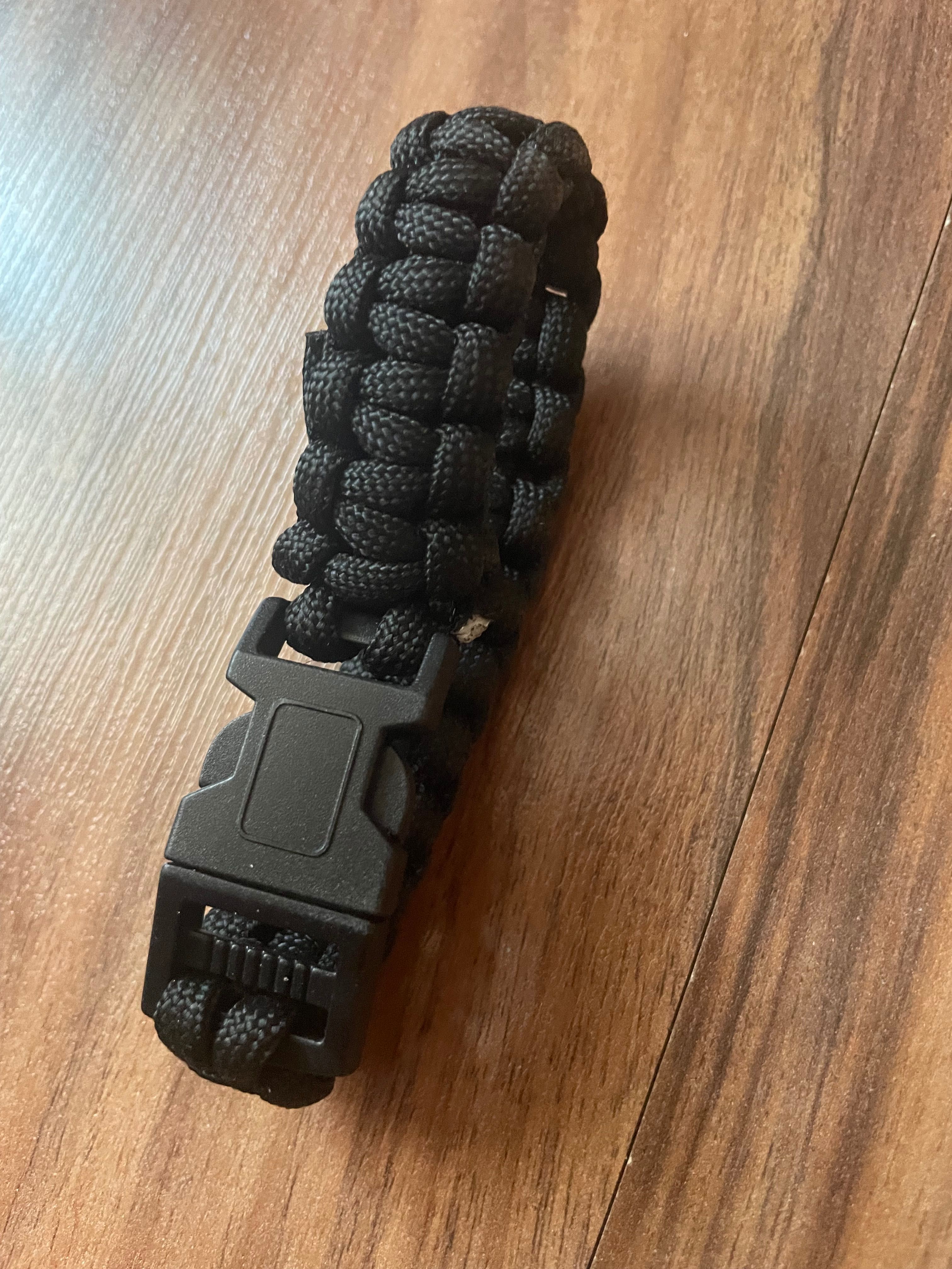 Bransoletka Paracord  Outdoor Survival linka spadochronowa- czarna