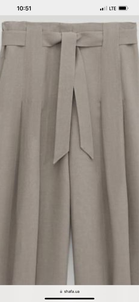 Новые брюки -кюлоты из льна белого цвета Massimo Dutti 36 р