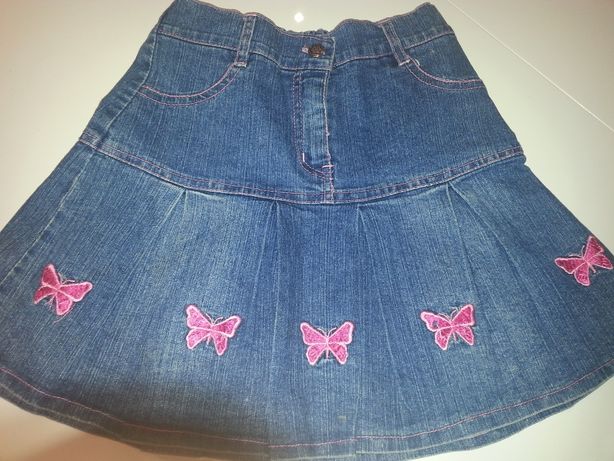 Śliczna spódniczka z motylkami jeans - na 11- 12 lat