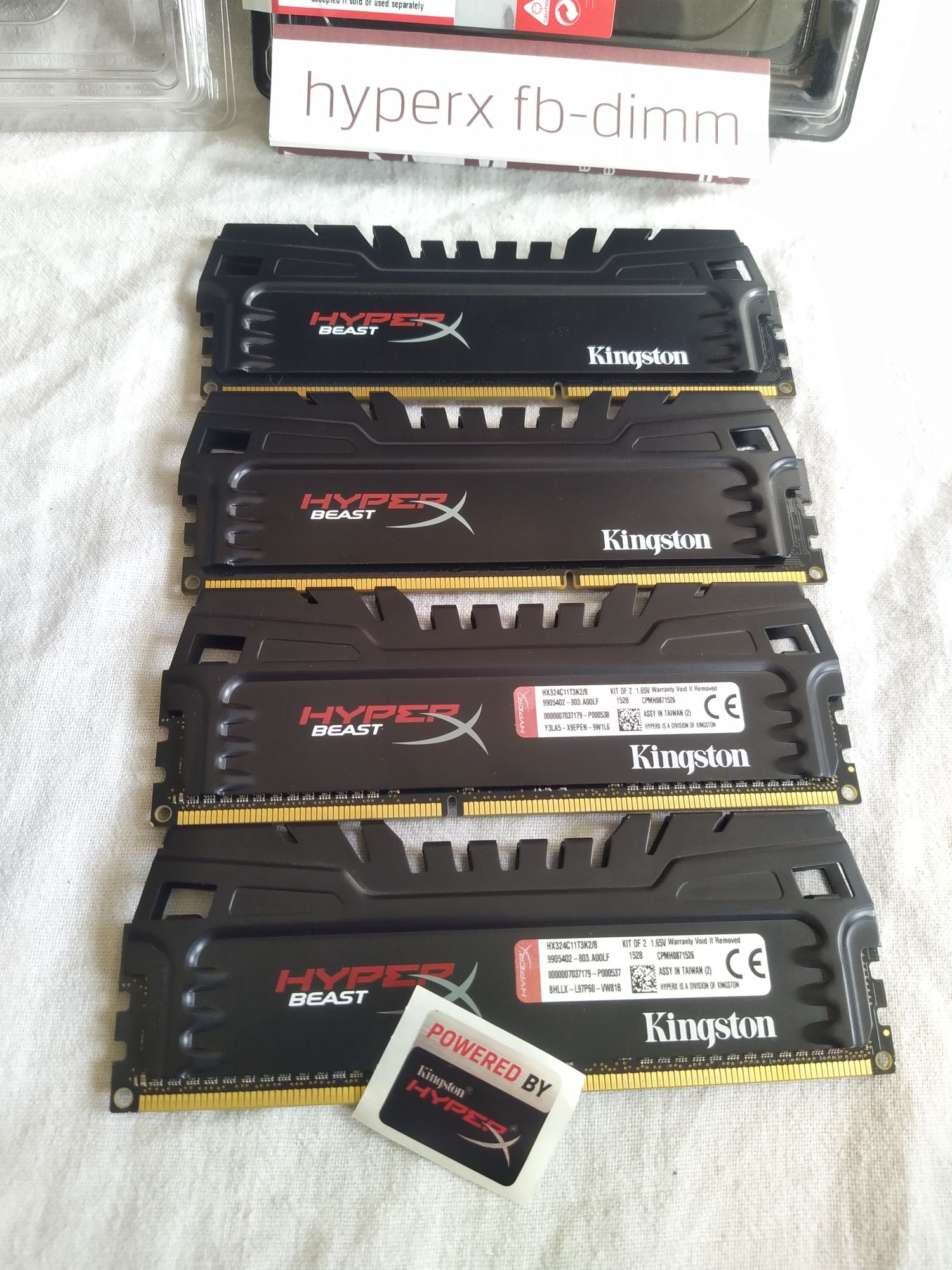 Ram DDR3 16gb 4x4gb 2400mhz
