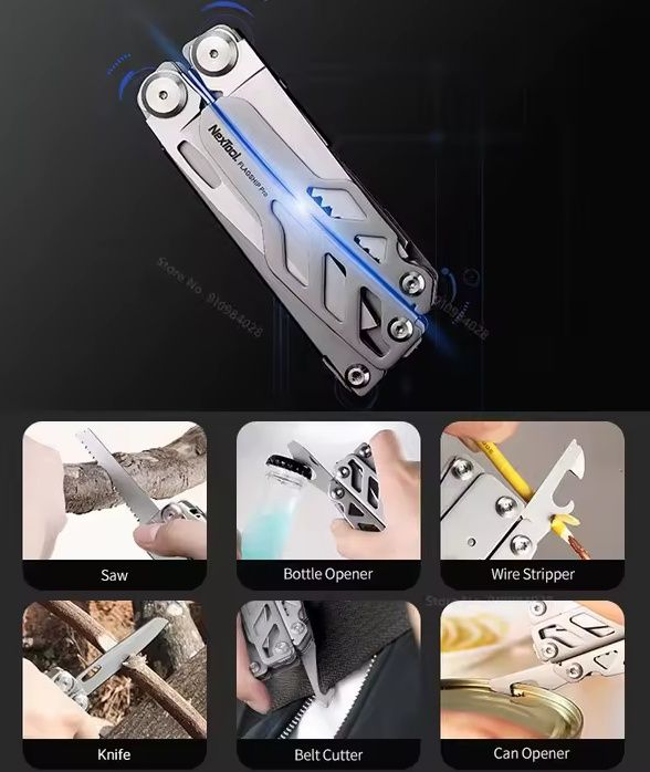 Мультитул з найкращими ножицями| Nextool Flagship Pro black для ЗСУ