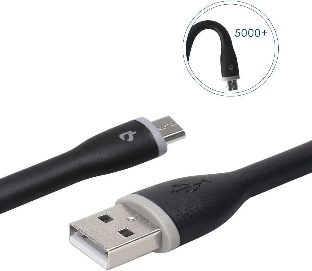 Silikonowy kabel micro USB 2-pak 25 cm USB 2.0 5 V/2,1 A 480 Mbps