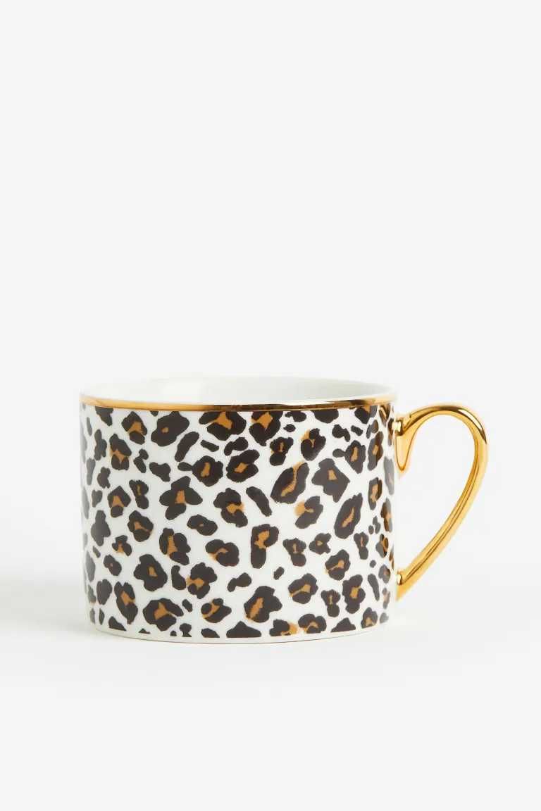 Стильна фарфорова порцелянова какова чашка леопард h&m home