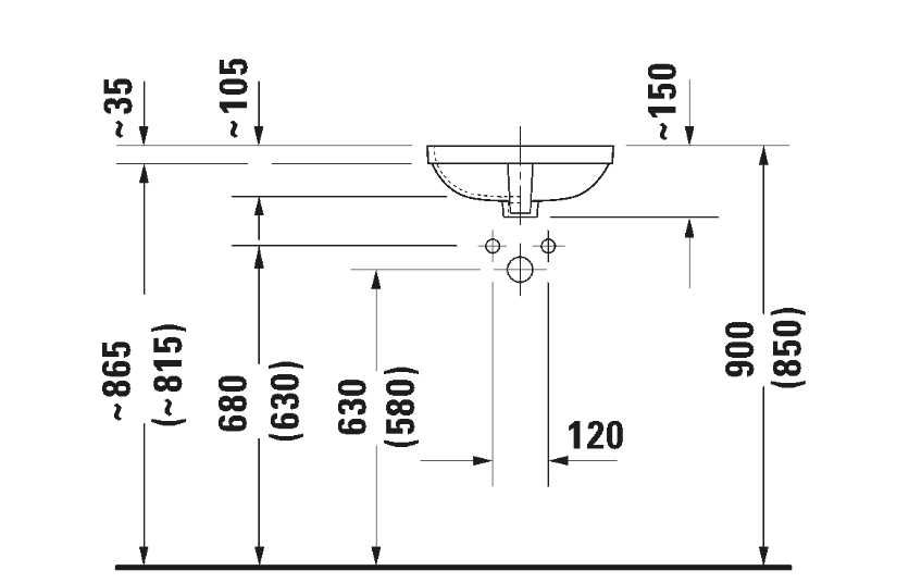 Duravit DuraStyle Umywalka 37x37 cm podblatowa biała  0373.370000