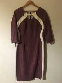 Sukienka fiolet śliwka z bialym NOWA