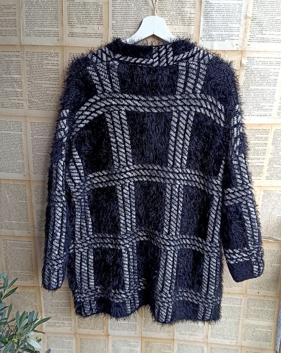 Sweter kardigan XL biust 60x2  '90s vintage hygge casual Shaggy lata '