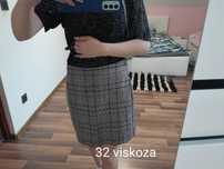 Spódnica mini wysoki stan w kratę m viskoza elegancka kobieca