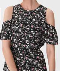 Sukienka cold shoulder M w kwiaty