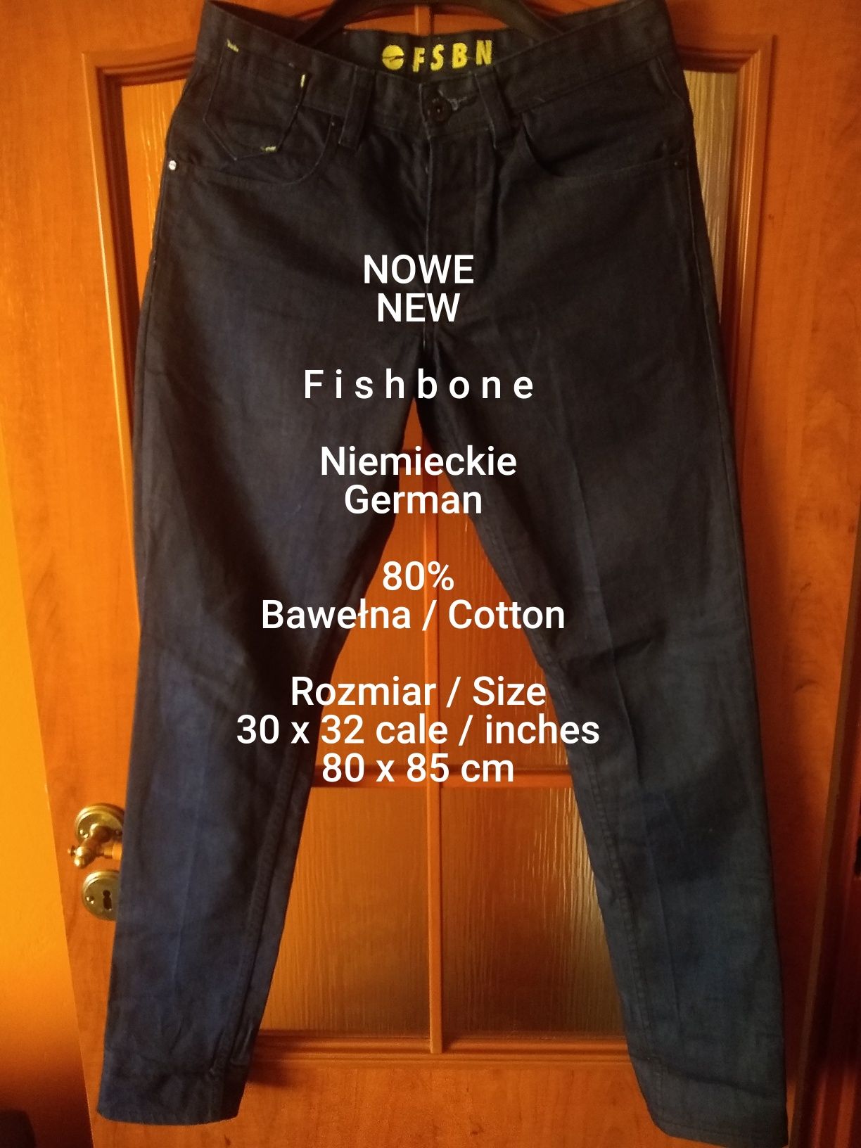 Fishbone  Nowe niemieckie męskie jeansy, 80% Bawełna, Rozmiar 30x32
