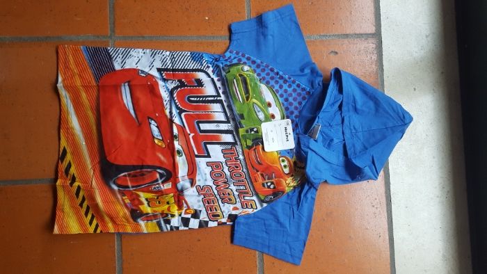 Conjunto t-shirt com capuz e calção Cars Carros 6-7A - NOVO