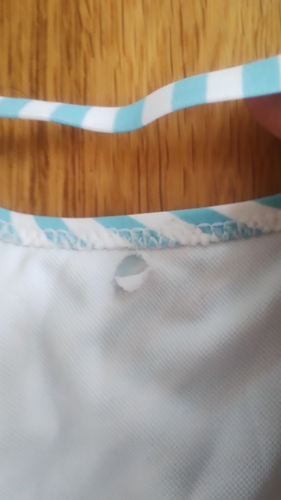 Bikini w paski biel błękit Shekini strój kąpielowy dwuczęściowy