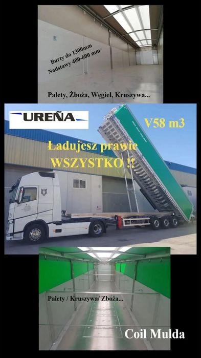 UREŇA / Naczepa Wywrotka Uniwersalna / Rama Aluminiowa / 5970 kg  Uniwersalna naczepa wywrotka burtowa / Light & Strong