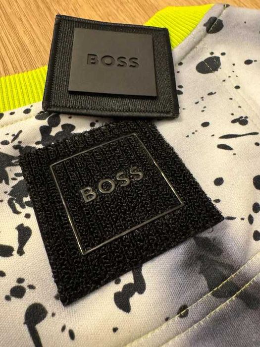 Hugo Boss Green Salbo Lotus Crewneck sweatshirt bluza neonowa M j.nowa