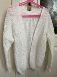 Sweterek biały 152 robiony na drutach