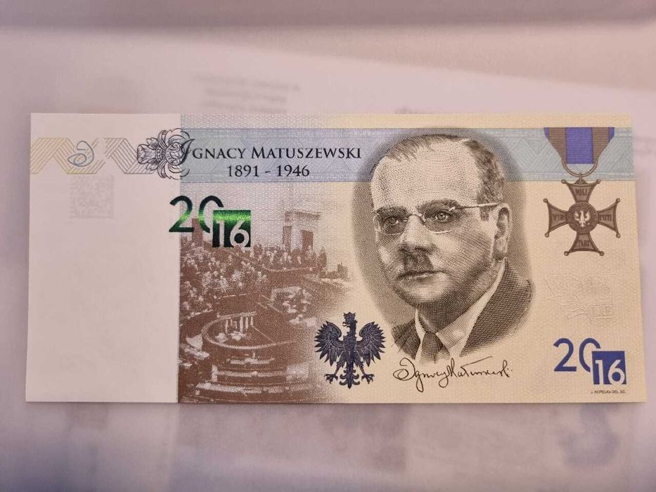 Banknot Matuszewski unikatowy folder niski numer