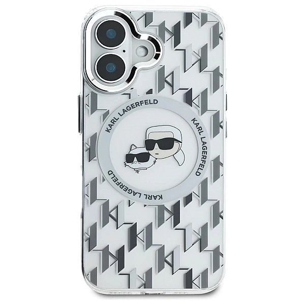 Etui Karl Lagerfeld IML Monogram Karl & Choupette Head MagSafe na iPho
