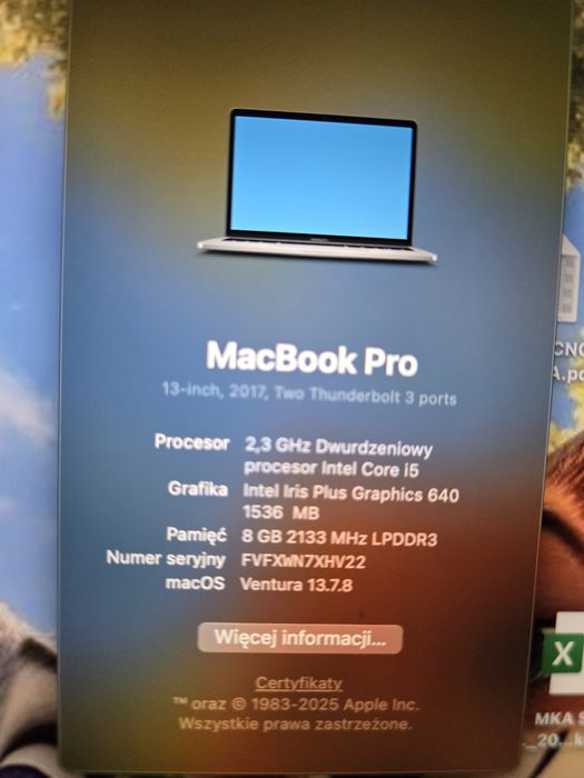 Macbook pro 2018 stan idealny i5 ssd