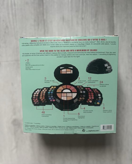 Zestaw prezentowy sephora igloo palace paleta do nakijazu 109 kolorow