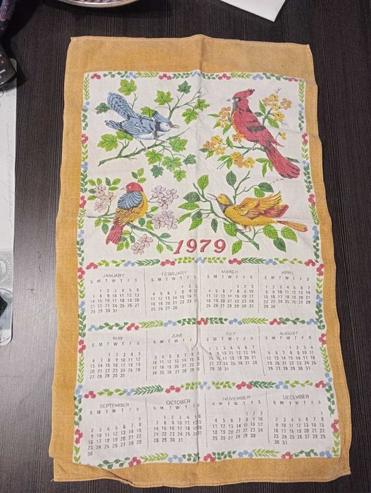 Lniany kalendarz makatka