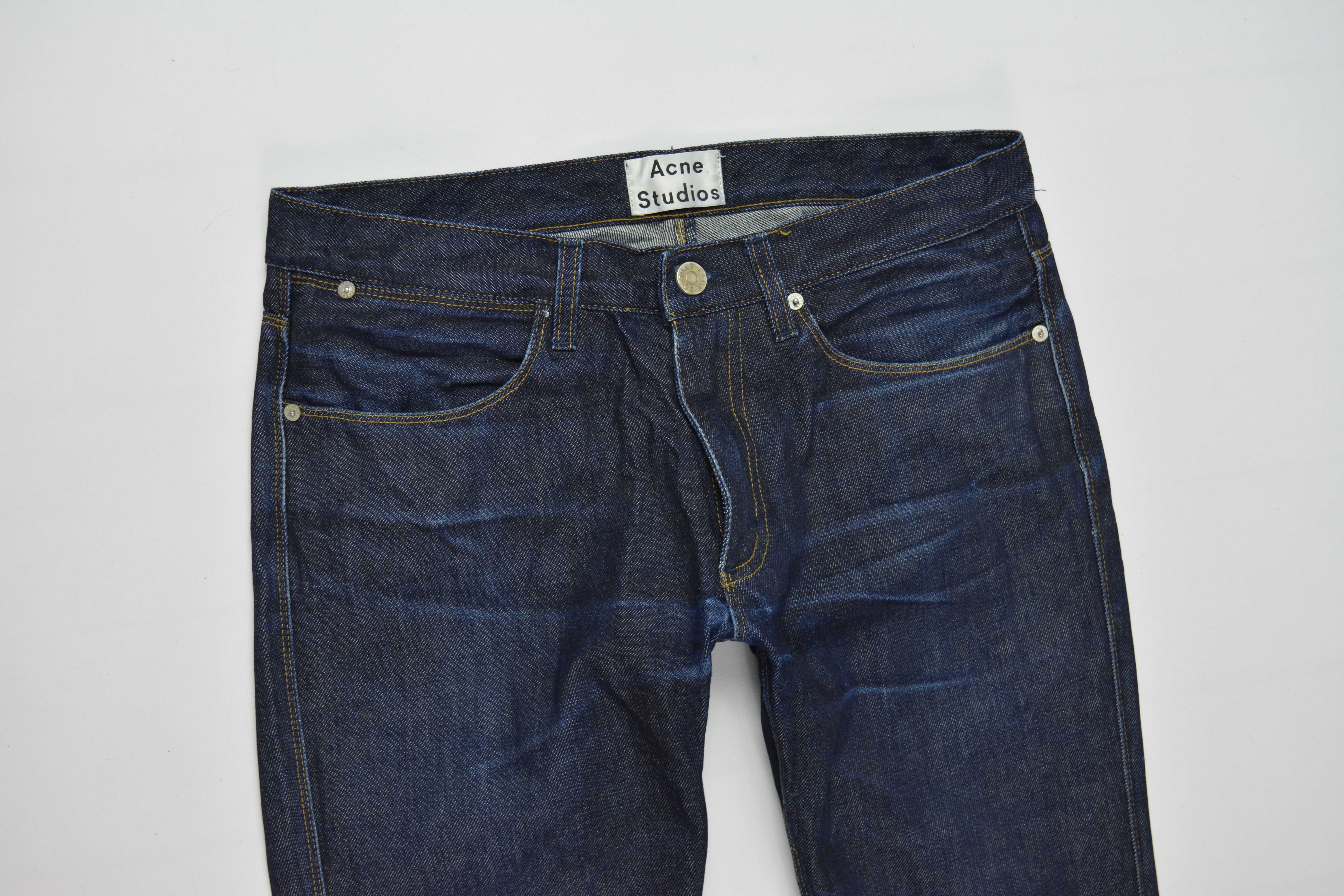 Acne Studios Max Raw Ciemne Jeansy_W32 L34_32/34_pas:85