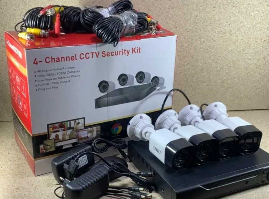 Набор камер для видеонаблюдения проводные наружные для улицы и дома