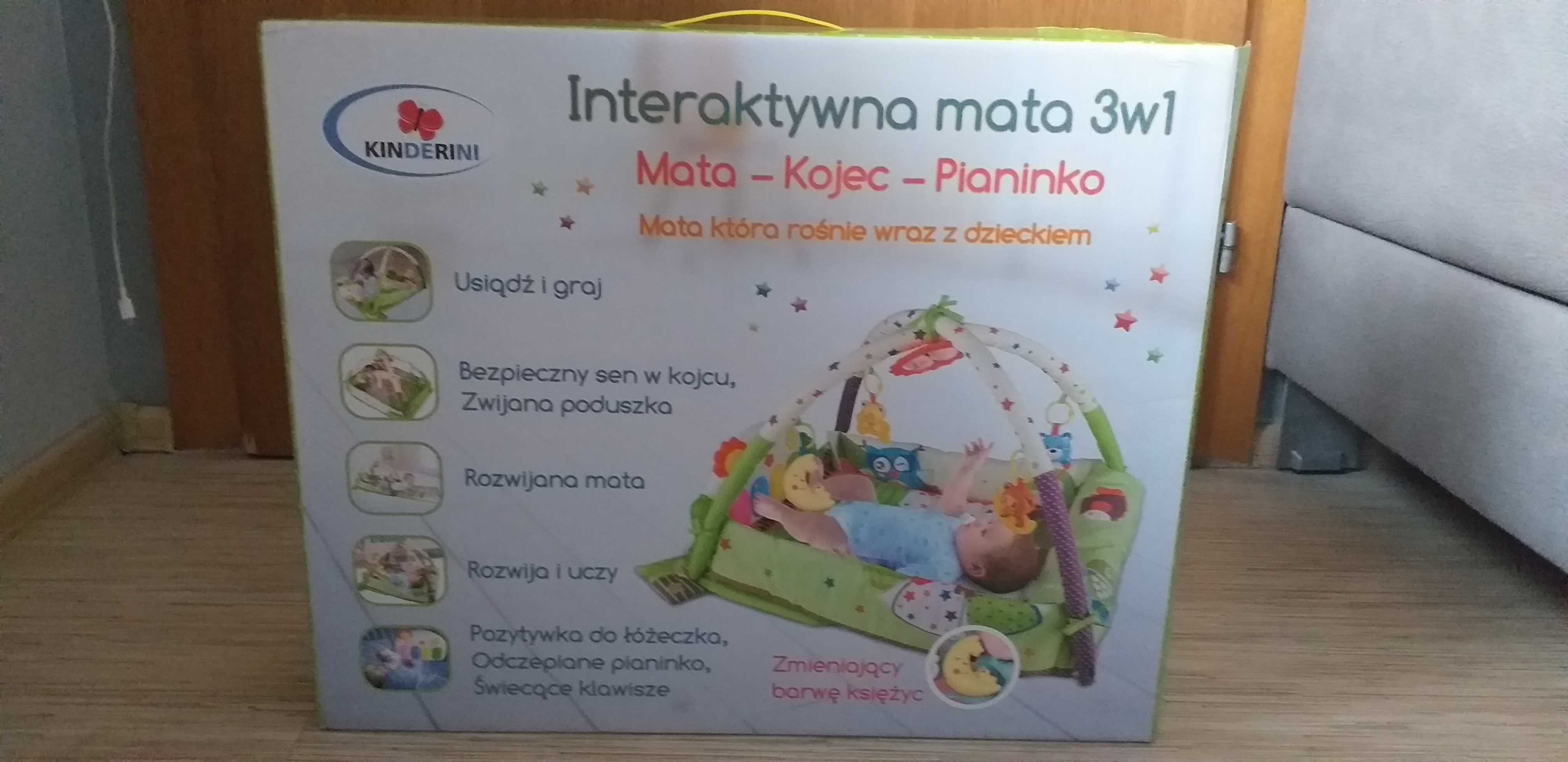 Interaktywna  mata 3 w 1 dla dziecka / mata/ kojec/ pianinko