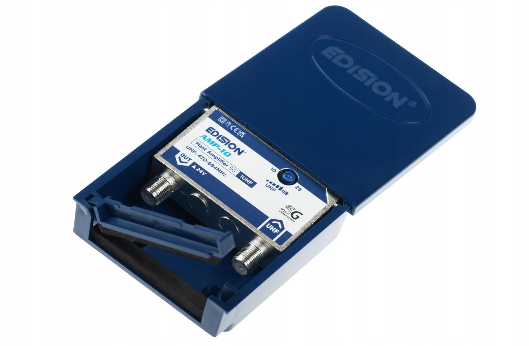 outlet wzmacniacz antenowy edison 1uhf 10-25db 107 dbmv 24 v