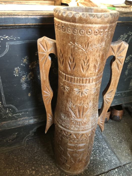 Stary drewniany góralski wazon lata międzywojenne