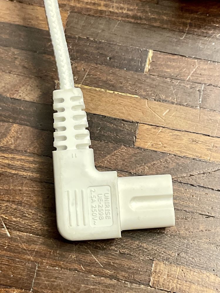 1.9m IKEA SYMFONISK kabel zasilający tkanina biały koniczynka zagiety
