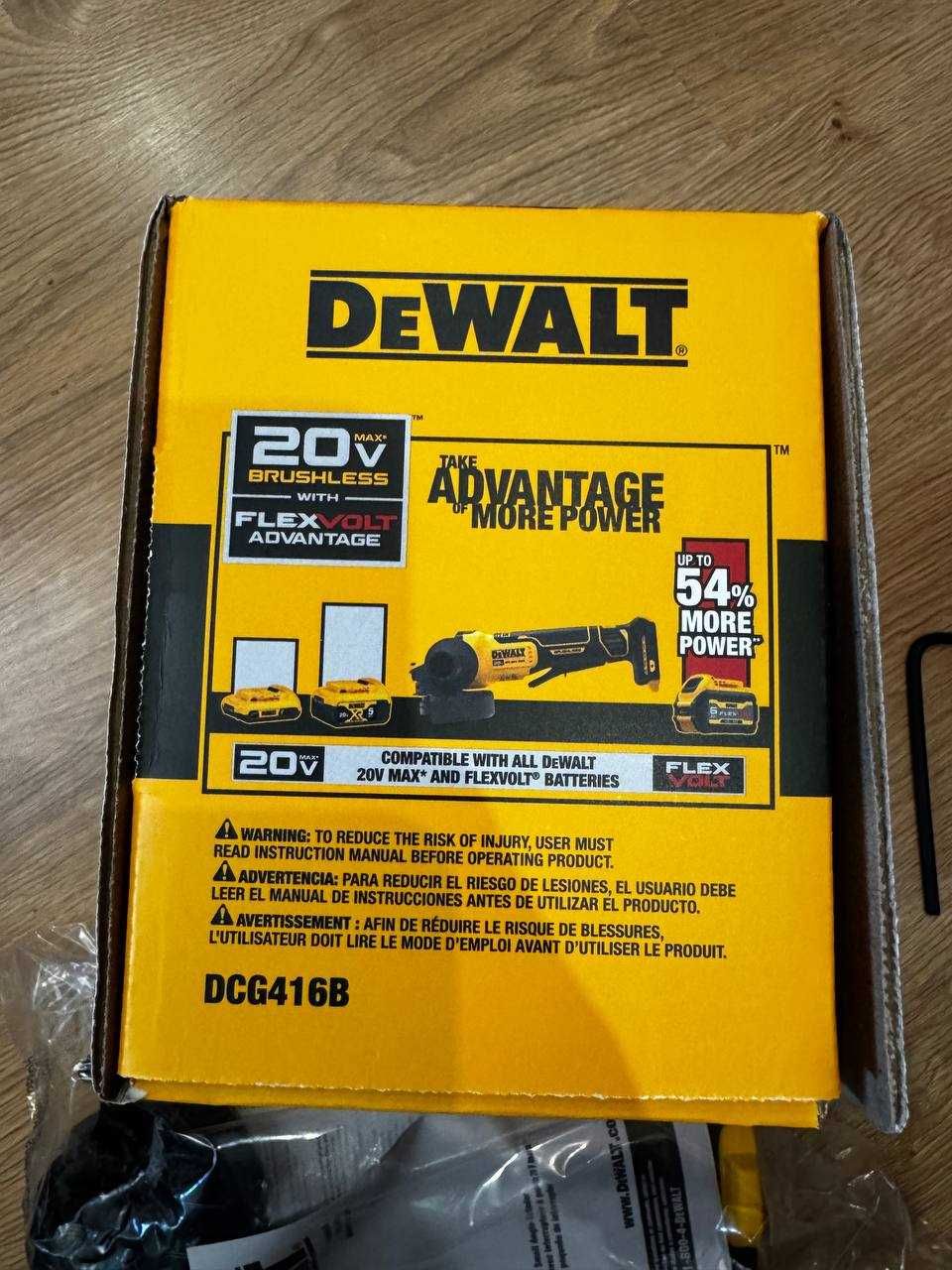 Нова оригінальна акумуляторна болгарка DeWalt DCG416 FLEXVOLTADVANTAGE