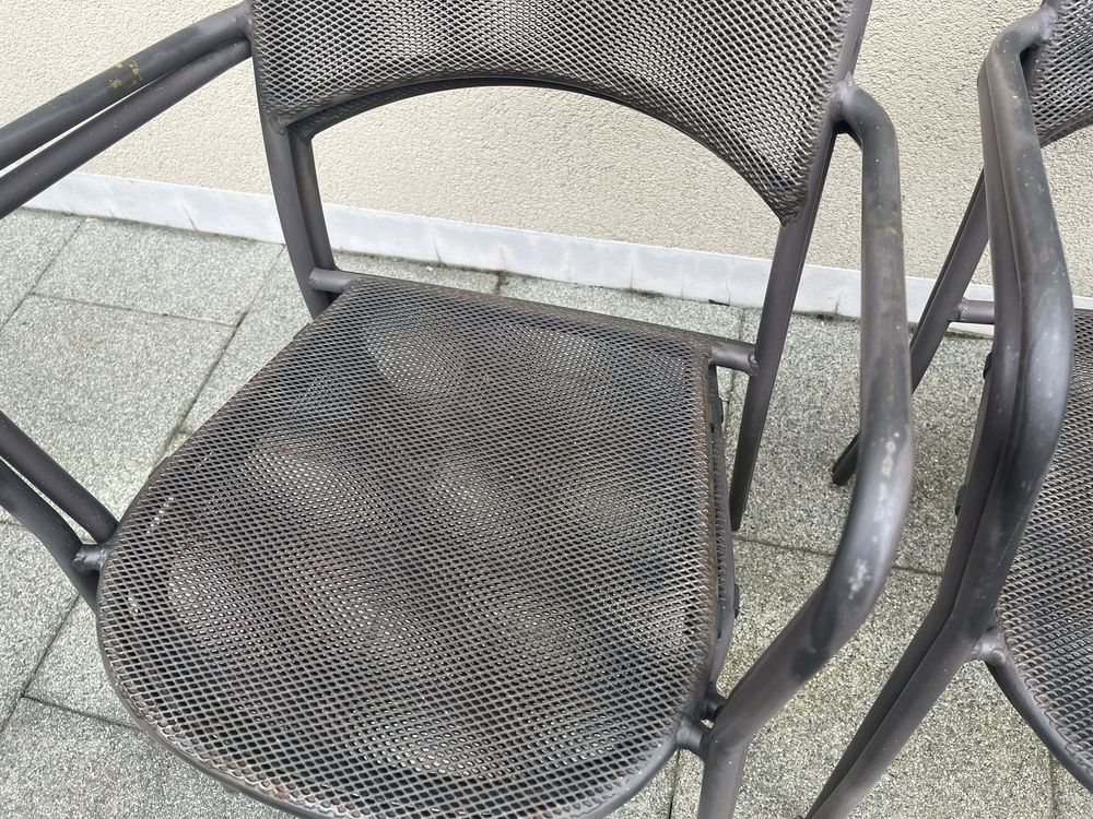 Stół tarasowy metalowy 152x94 + 4 krzesla