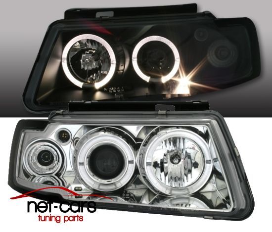 Reflektory Lampy przednie VW PASSAT 3B B5 ANGEL EYES LED Chrom