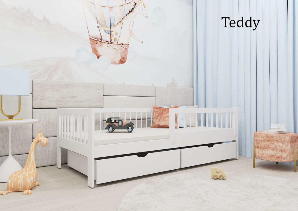 Łóżko dziecięce 160 x 80 Drewniane Domek Materac Szuflada