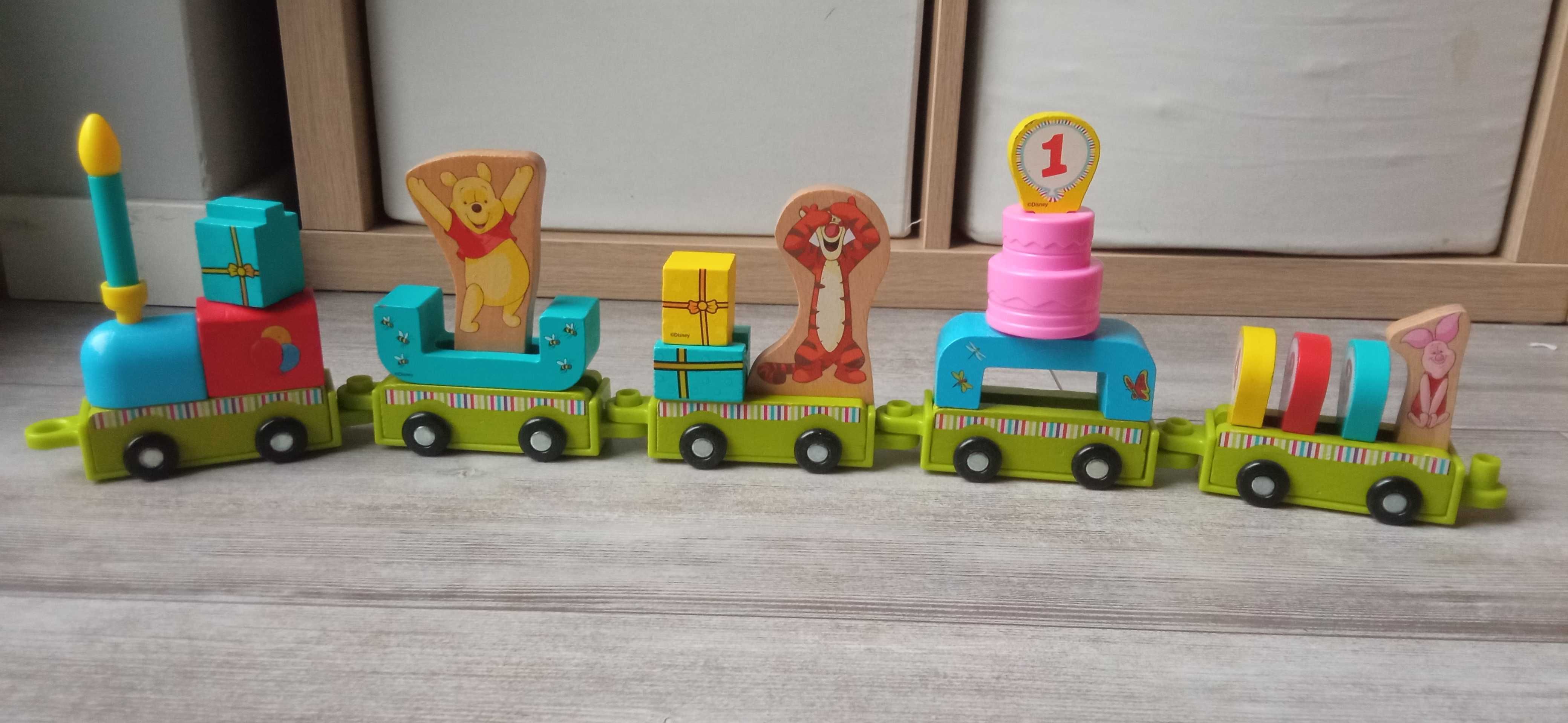 Drewniany pociąg urodzinowy Play Tive Junior Lidl Kubuś Puchatek