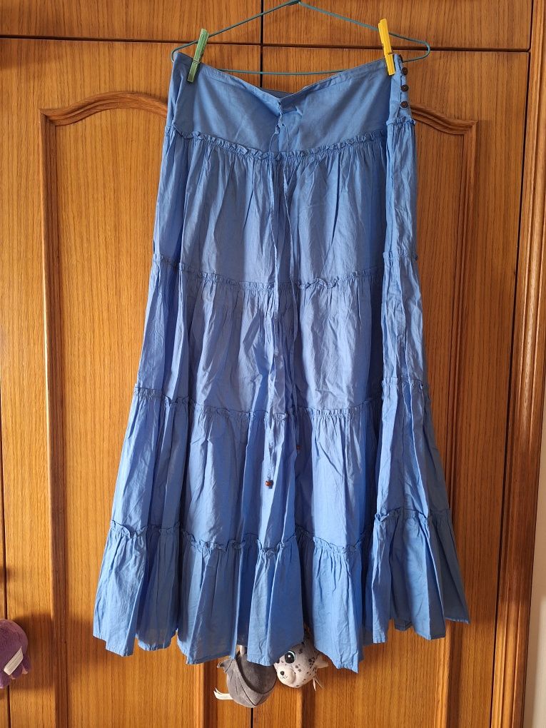 Saia Comprida Azul T: 38 Clockhouse C&A