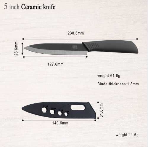 Набор керамических ножей. Цирконий, zirconium oxide, 5 предметов