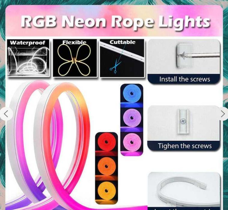 Світлодіодна LED стрічка RGB 10 неонова стрічка із музики Гнучкий неон