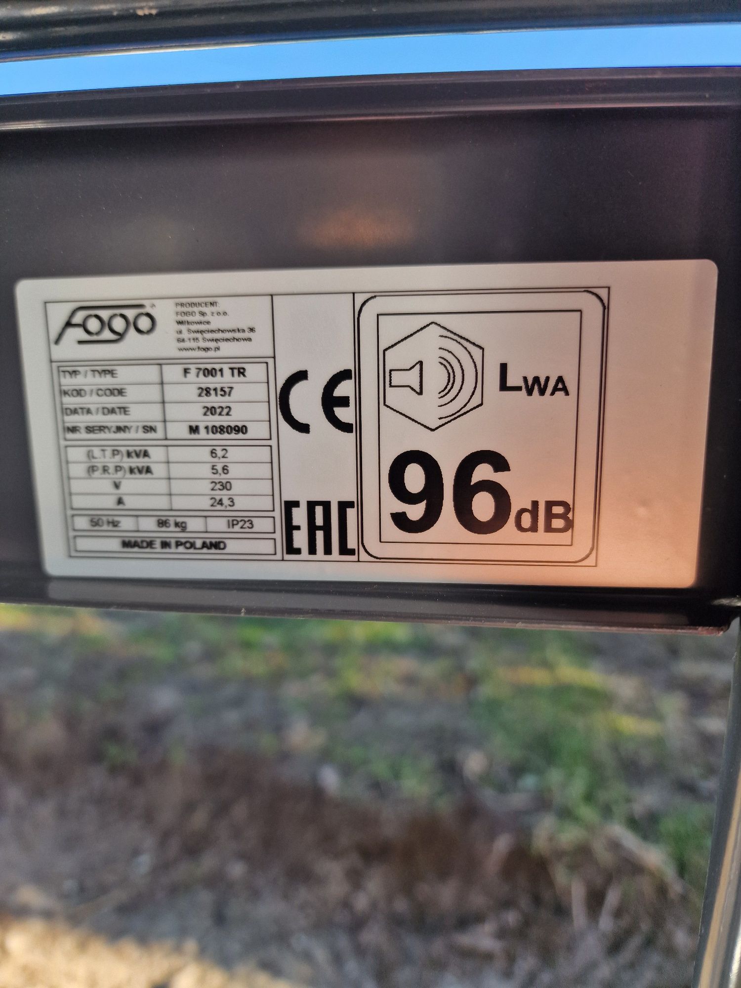Agregat prądotwórczy FOGO