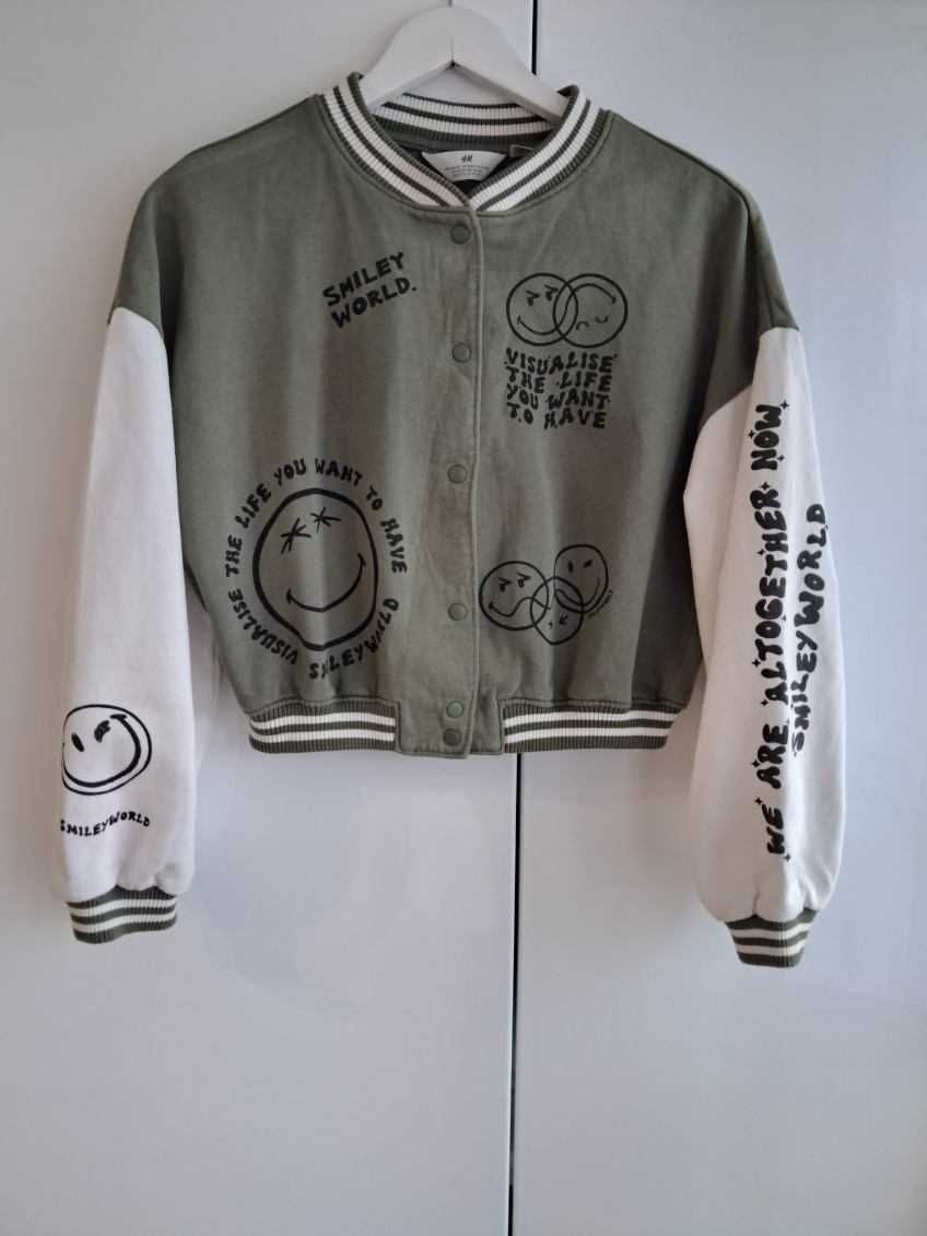 Nowość 2025:) bluza bejsbolówka Smiley World H&M roz 146/152