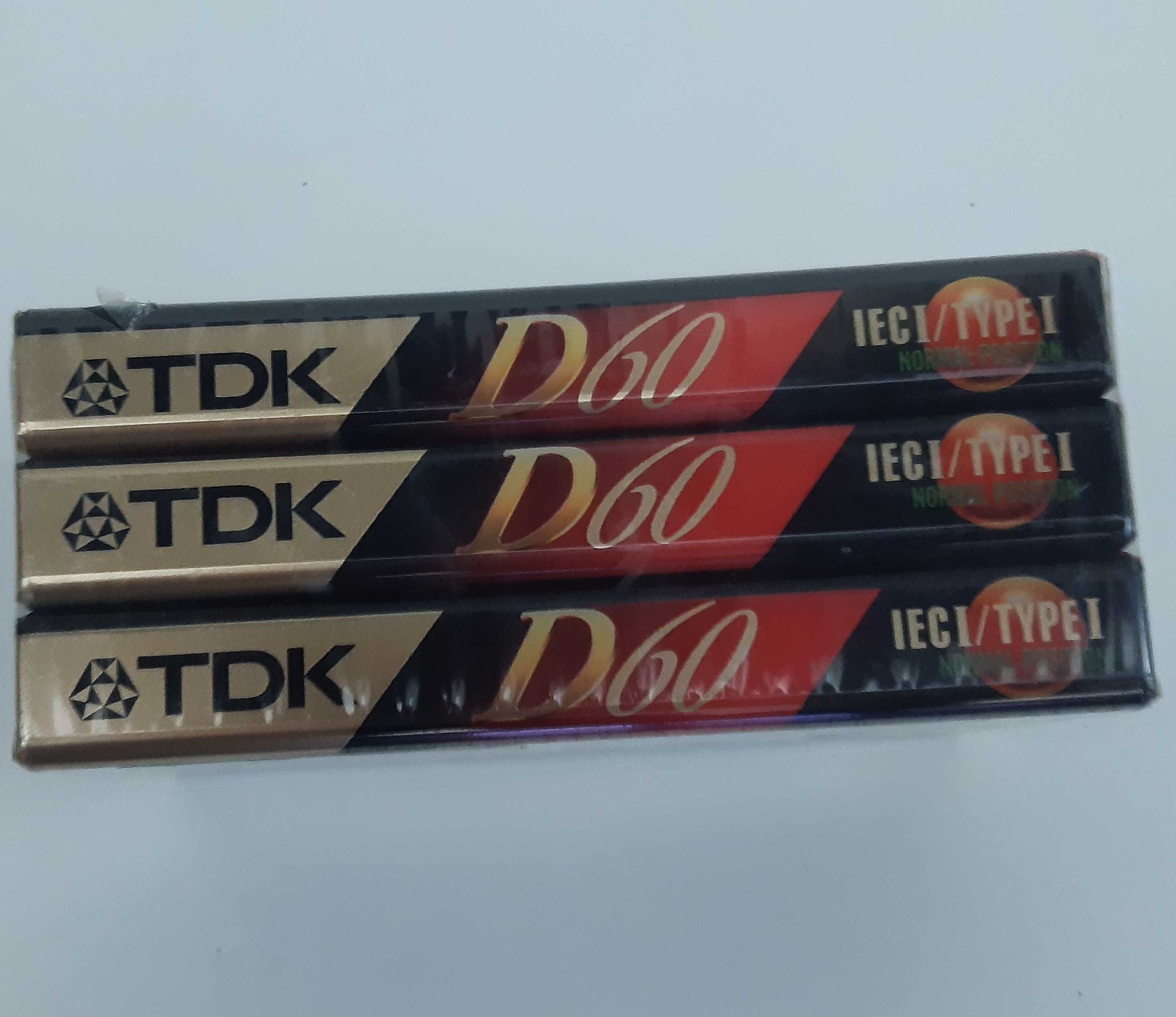 Pack 3 Cassetes Áudio Novas Seladas TDK D60 IEC 1 Type 1