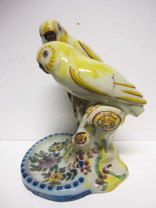 para restauro: rara escultura de pássaros em faiança Stª Anna de 1944