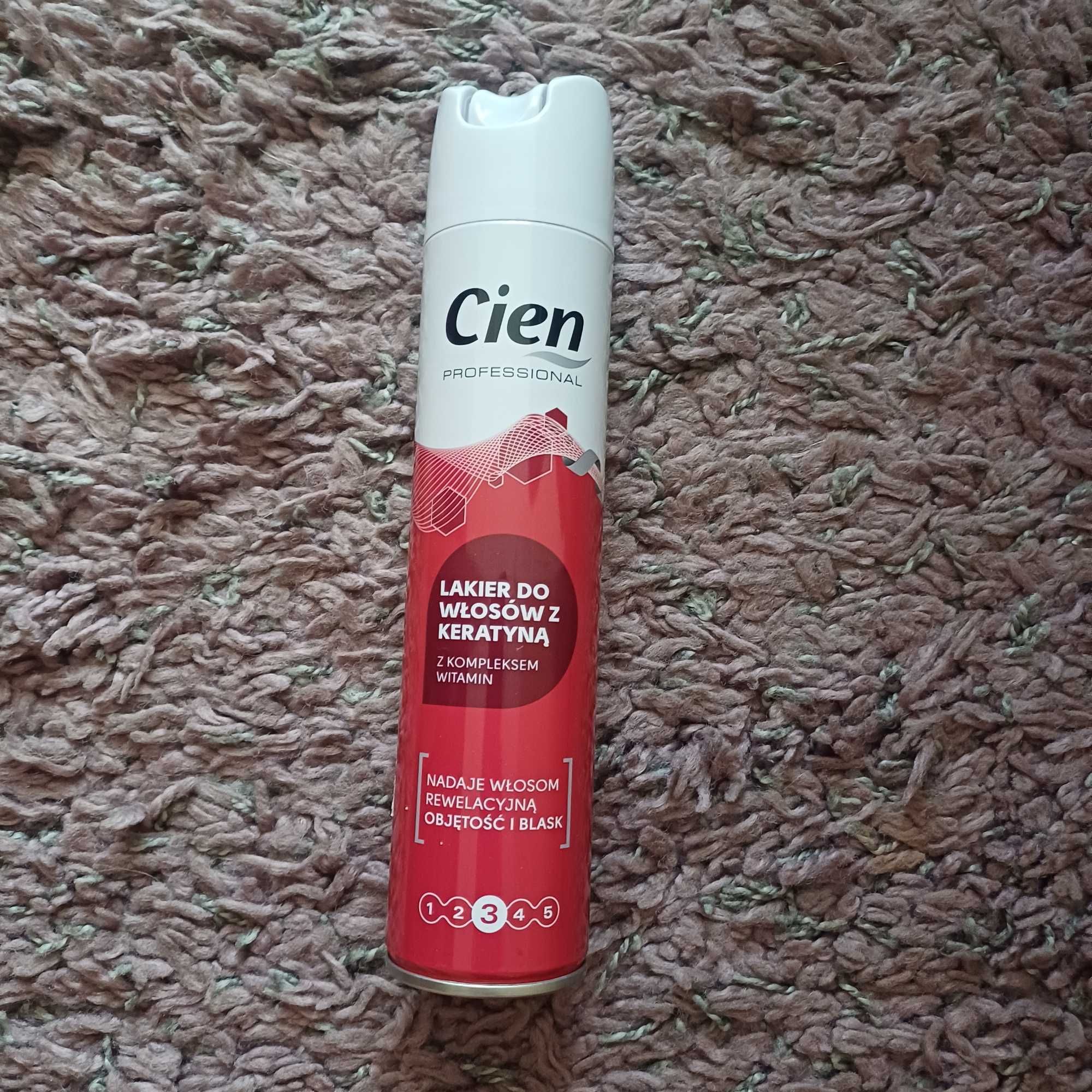 Lakier do włosow z keratyną 360ml moc 3 Cien